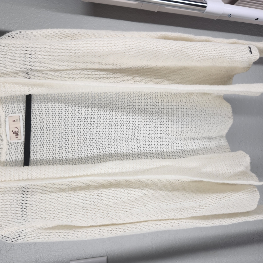 Hollister Cozy White Knit Cardigan